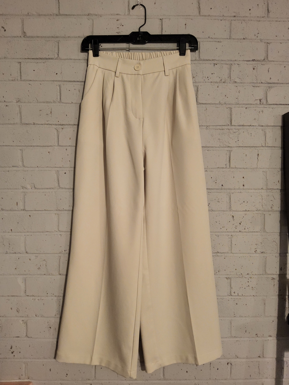 Wide Leg Cream Trousers